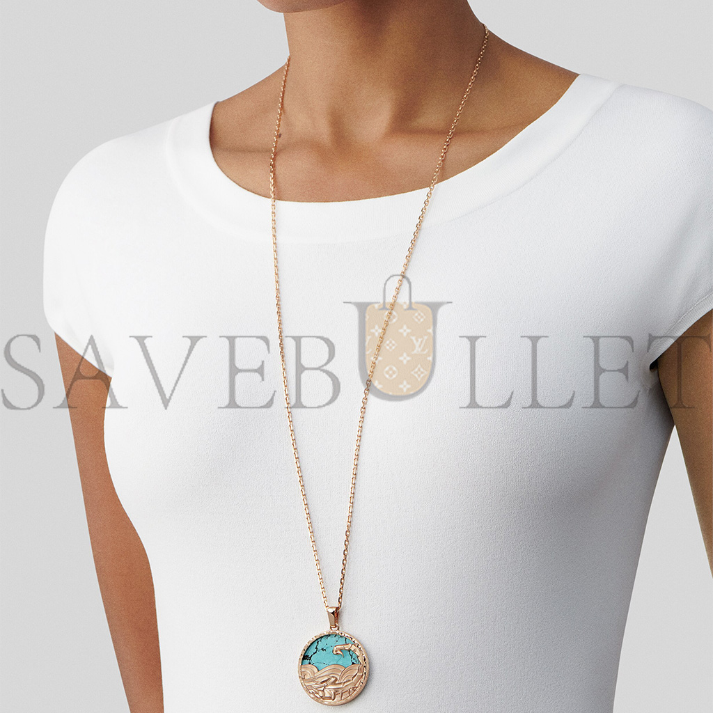 VAN CLEEF ARPELS ZODIAQUE LONG NECKLACE SCORPII (SCORPIO) - ROSE GOLD, TURQUOISE  VCARP9RH00